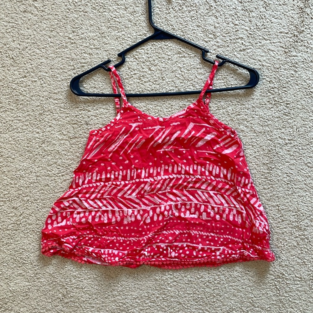 MUDD Orange and White Tank Top with Criss Cross Back